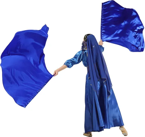 Miniatura 5 de Set de Banderas de Adoración MUNAFIE (2 Banderas + 2 Varillas Telescópicas + 1 Bolsa de Almacenamiento), banderas de adoración para danza en la Azul