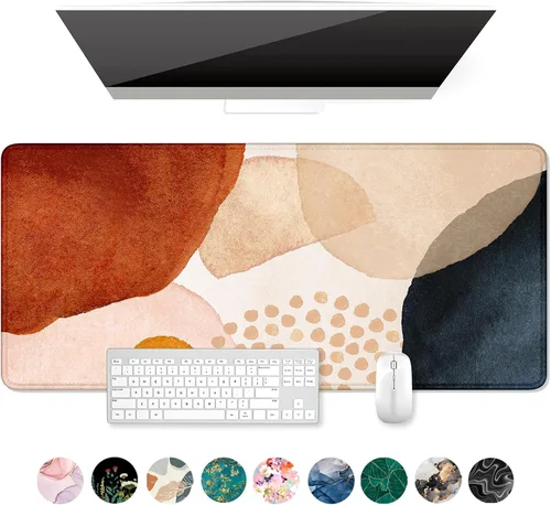 Miniatura 40 de Auhoahsil Alfombrilla grande para mouse, tamaño XXL, extendida de 35 x 15 pulgadas, base de goma antideslizante, bordes cosidos, superficie 03