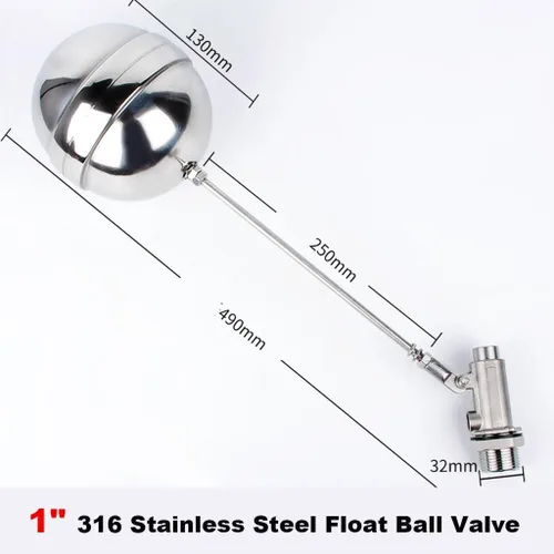 Miniatura 2 de 1 Inch 316 Stainless Steel Float Ball Valve - Fully Automatic Water Level Controller for Tanks and Towers 1pcs