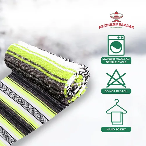 Miniatura 77 de Artisans Bazaar Poncho tradicional mexicano de Baja para hombres y mujeres, auténtico sarape de Gaban, manta de vaquero Pancho Jorongo