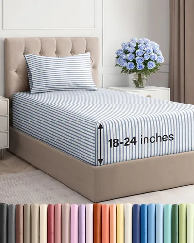 Miniatura 127 de Sábanas King divididas con bolsillos extra profundos, sábanas transpirables y refrescantes de 5 piezas, sábanas de lujo para hotel, suaves, sin 22