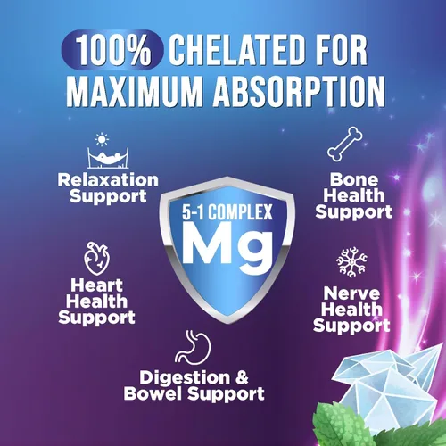 Miniatura 3 de Complejo de magnesio de 500 mg por porción – Cápsulas de polvo de magnesio de absorción máxima para músculos, nervios, huesos y corazón, complejo