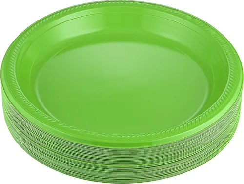 Miniatura 14 de Amcrate Platos desechables de plástico, negro, 10.4 pulgadas, fuertes y resistentes para fiestas, cenas, vacaciones, picnic, viajes, paquete de 50