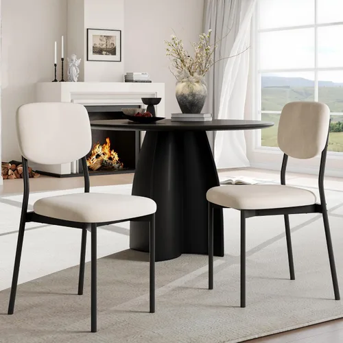 Miniatura 14 de Einhomn Juego de sillas de comedor tapizadas, modernas sillas de comedor apilables con respaldo de terciopelo suave, sillas de cocina con patas