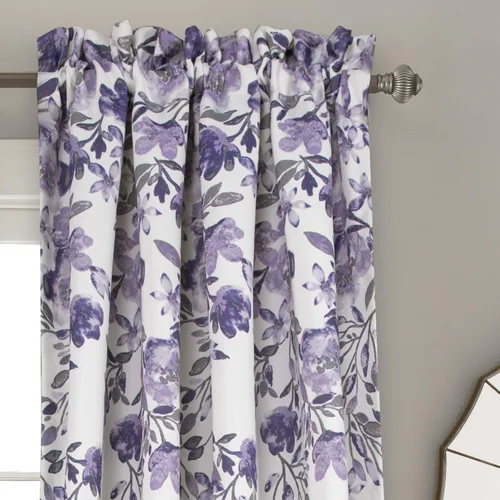 Miniatura 2 de Lush Decor Tanisha - Cortinas para oscurecer la habitación, diseño floral de vid impreso, juego de paneles de ventana (par), 52 pulgadas de ancho x
