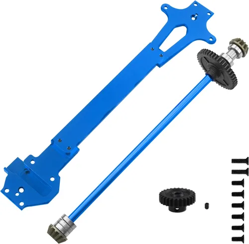 ShareGoo - Bandeja de radio de metal y eje central de transmisión central compatible con WLtoys 124016 124017 124018 124019 1/12 RC piezas de Azul