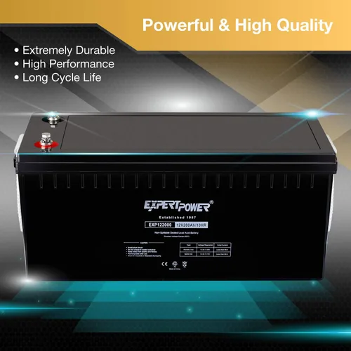 Miniatura 4 de ExpertPower EXP200 - Batería marina de ciclo profundo de 12 V 200 Ah, baterías de panel solar de plomo ácido para cámper, RV, barco, bomba