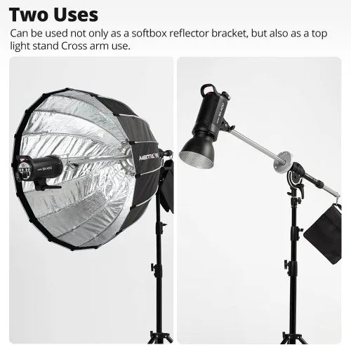 Miniatura 8 de AMBITFUL AL-08 Bowens Softbox Reflector Soporte Extensible Soporte Adaptador para Bowens Elinchrom Profoto Speedlite Stduio Flash