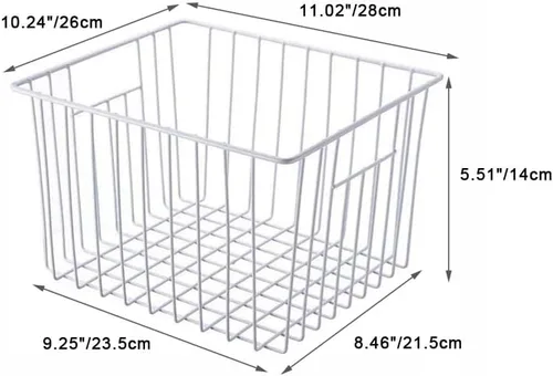 Miniatura 2 de SANNO Cestas para congelador, cestas organizadoras de almacenamiento, cestas de congelador para refrigerador doméstico, cesta de alambre de metal