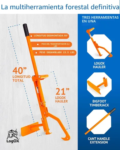 Miniatura 2 de LogOX 3 en 1 multiherramienta de rescate TODO EN UNO, herramienta múltiple de forestación: transporta troncos, no se engancha y levanta la madera