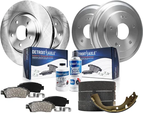 Miniatura 26 de Detroit Axle - Rotores de freno delanteros y traseros de 12.99 pulgadas (12.008 in) y pastillas de cerámica de repuesto para Chevy Avalanche 1500