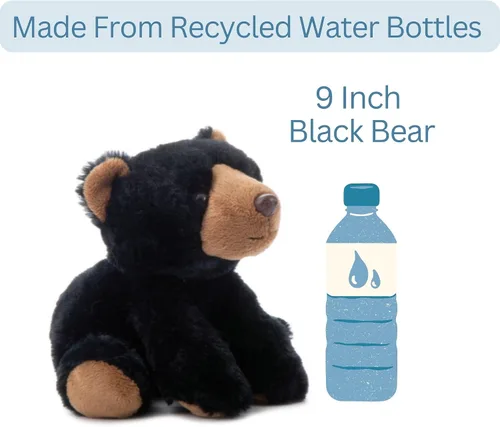 Miniatura 9 de The Petting Zoo Oso de peluche, regalos para niños, animales salvajes del zoológico Onez, juguete de peluche de oso negro de 9 pulgadas