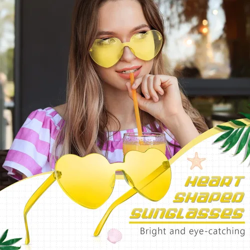 Miniatura 4 de RTBOFY Heart Sunglasses for Fashion Party Queen Style, Rimless Heart Shaped Sunglasses for Women Party Favor