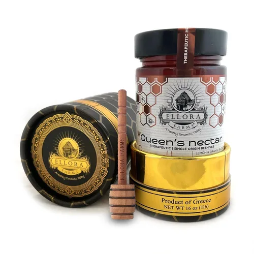 Miniatura 4 de Ellora Farms Greek Honey, Lemon & Orange Blossom Raw Honey Unfiltered, 2025 Paris Platinum Award, Non-GMO and Unpasteurized, Gift Pack with Dipper