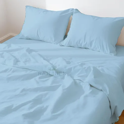 Miniatura 14 de Rajlinen Juego de sábanas de agua tamaño King/California King, algodón, se adapta a bolsillos de hasta 16 pulgadas de profundidad, sábanas bajeras