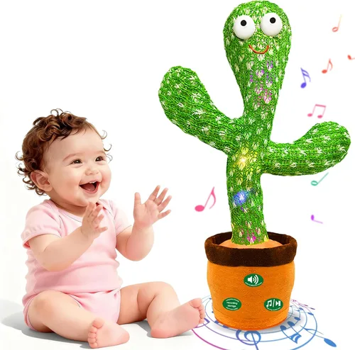 Miniatura 10 de Juguetes interactivos para bebés que bailan y hablan, divertido regalo para bebés de 6 a 18 meses, registro musical cantante, repite lo que dices