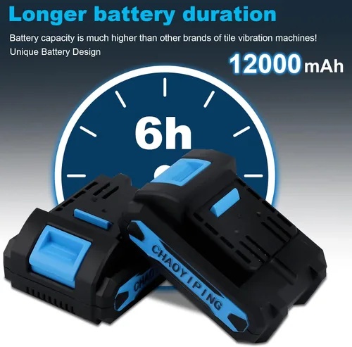 Miniatura 3 de Herramienta de instalación de máquina de vibración de azulejos, ventosa YSJWAER para nivelar vibrador de mano de 6 velocidades 21V 12000mAh