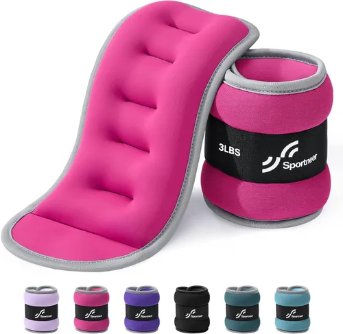 Miniatura 29 de Sportneer Pesas de tobillo para muñeca, par de pesas de 1/2/4/6/10 libras para hombres, mujeres, niños, entrenamiento de fuerza, juego de pesas