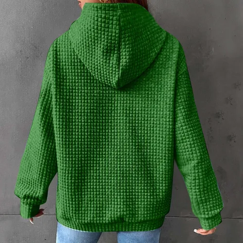 Miniatura 4 de Funny Gnomes Print Waffle Hoodies For Women Fashion Gradient Christmas Pullover Blouse Casual Breathable Gym Tops Sweatshirt For Womens Fashion