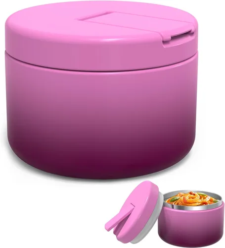 Miniatura 21 de LOHASOK Termo de sopa infantil de 12 onzas para comida caliente, tarro de comida aislado al vacío con tapa de hebilla, de acero inoxidable, boca