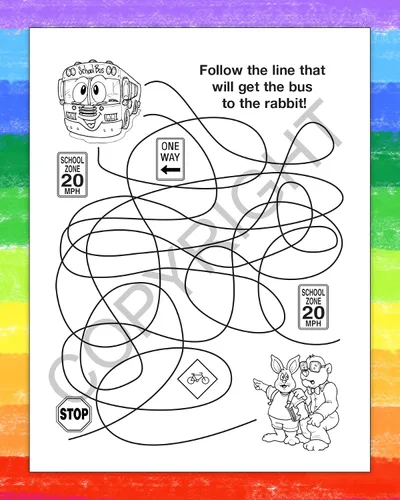 Miniatura 6 de ZOCO Libros para colorear y actividades de seguridad y reglas de autobús escolar (paquete de 25 unidades, con lápices de colores) - Regalo y folleto