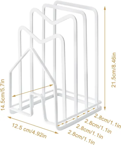Miniatura 8 de SUNFICON Estante para tabla de cortar, organizador de tablas de cortar, soporte para tapas de ollas, bandeja fina para hornear, bandeja de secado 1