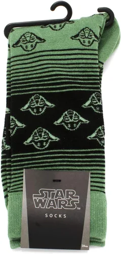 Miniatura 3 de Cufflinks Inc. Calcetines Yoda Ombre Stripe, talla única (hasta la talla 12 de hombre) con licencia oficial de Lucasfilm LTD., Verde