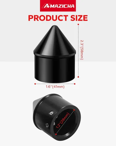 Miniatura 2 de Amazicha - Tapas de eje delantero para Harley Softail Sportster, Estilo 02 Negro