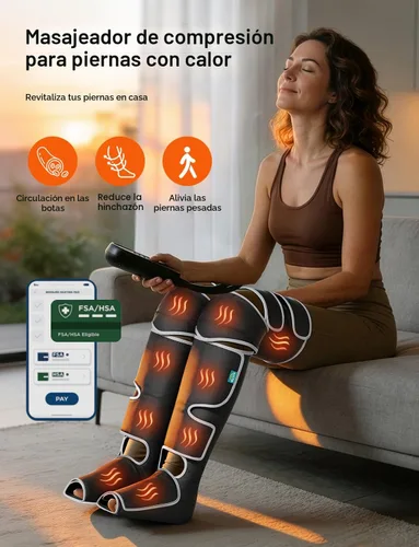Miniatura 2 de ALLJOY Masajeador de piernas para circulación y alivio del dolor FSA, regalos para hombres, mujeres, papá, mamá, masajeador de piernas con calor