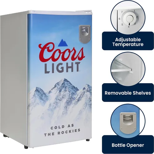 Miniatura 9 de Koolatron Coors Light Rocky Mountain - Refrigerador compacto con abridor de botellas, 90 L/95 cuartos de galón, 3.2 pies cúbicos para aperitivos