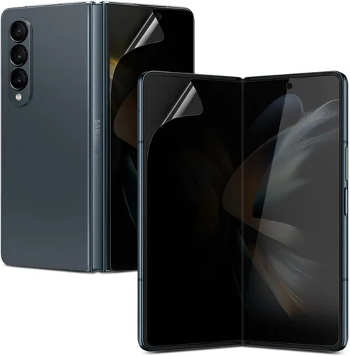 Miniatura 11 de [Paquete de 2+2] Protector de pantalla anti-espía para Samsung Galaxy Z Fold 3, 2 piezas en el interior + 2 piezas frontal flexible EPU película