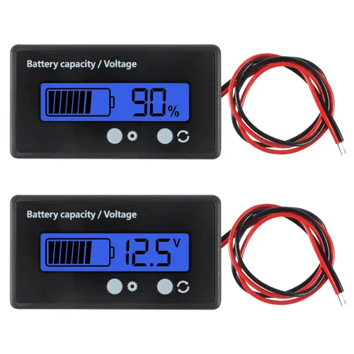 UMLIFE Medidor de voltaje de capacidad de batería de 12 V 24 V 36 V 72 V CC con alarma Capacidad de batería Indicador de voltaje de batería
