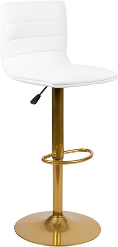 Miniatura 8 de Flash Furniture Vincent - Taburetes de bar modernos de vinilo ajustables en altura, elegantes taburetes giratorios de altura de barra