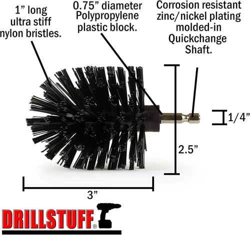 Miniatura 5 de Mini cepillo para parrilla de barbacoa original ultra rígido, negro, limpiador eléctrico giratorio para limpieza de parrilla, suministros