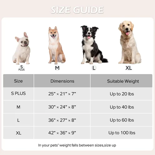 Miniatura 5 de JOEJOY Cama mediana para perros de tamaño mediano, cama ortopédica rectangular lavable para mascotas con funda de cremallera extraíble, bonita cama