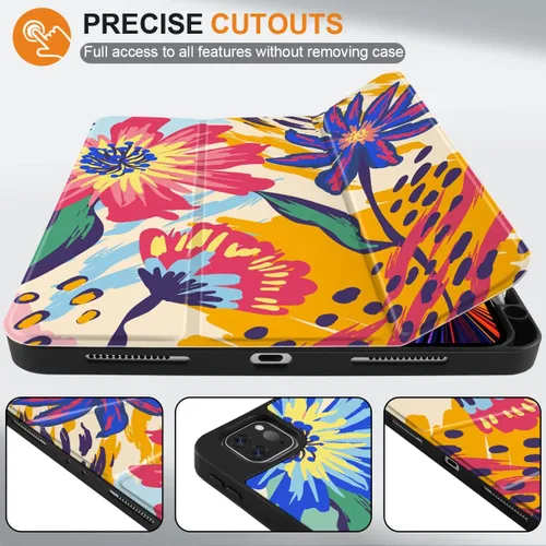 Miniatura 3 de MEEgoodo para iPad Pro M2 12.9 Funda 6ª/5ª/4ª/3ª Generación 2022 2021 2020 2018 con Soporte para Lápiz, Funda para Tablet con Parte Trasera de TPU