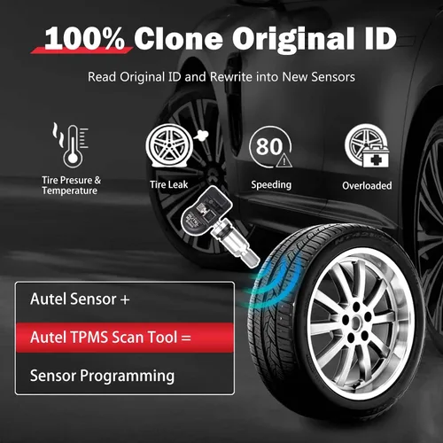 Miniatura 5 de Autel TPMS Sensor MaxiTPMS Autel MX Sensor 4 piezas Sensor universal de neumáticos de doble frecuencia 315MHz/433MHz Sensor TPMS de tallo de goma