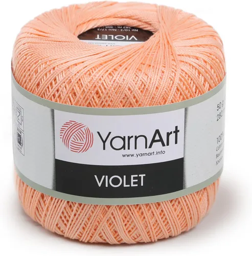 Miniatura 22 de Yarn Art - 1 madeja YarnArt Violet, 100 hilos de hilo de algodón mercerizado, hilo de ganchillo para tejer a mano, bordado y manualidades