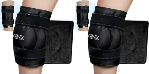Miniatura 12 de REVIX Paquete de hielo XL para recuperación de reemplazo de rodilla, envoltura de hielo con compresión fría para molestias y fatiga, paquete frío