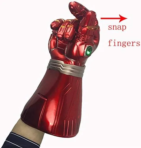 Miniatura 5 de Iron Man - Guante de guantelete infinito con luz LED de piedra infinita con gema magnética extraíble para adultos Rojo