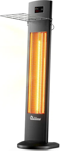 DR. INFRARED HEATER Calentador infrarrojo portátil para interiores y exteriores para patio, garaje, comercial y residencial con control remoto,