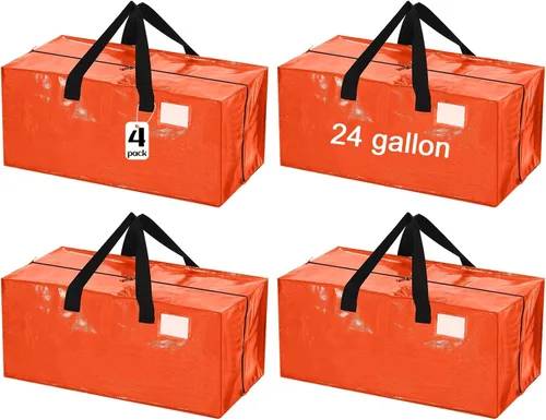 Miniatura 24 de 4 Piezas Bolsas de Mudanza Grandes con Cremallera y Asas Bolsas de Lona Tipo Duffle Plegables de Almacenamiento Extra Resistentes Extra Grandes