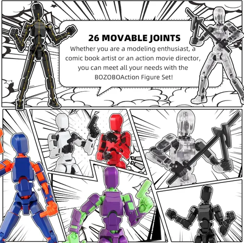 Miniatura 7 de Juego de 13 figuras de acción, 6 figuras de acción T-Robot 13, Titan 13, juguetes impresos en 3D articulados, para entusiastas del modelaje, etc.