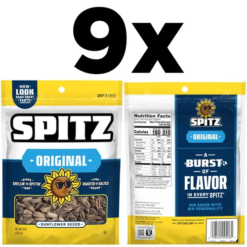 Miniatura 2 de Spitz Semillas de girasol, saladas, 6 onzas (paquete de 9)