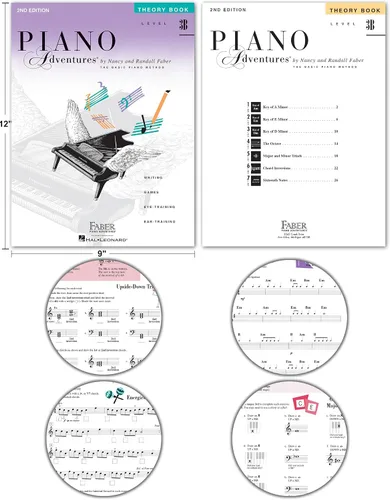 Miniatura 5 de Piano Adventures Level 3B Juego de aprendizaje por Nancy Faber - Lección, teoría, rendimiento, técnica y arte y teclas de piano de música Julieta