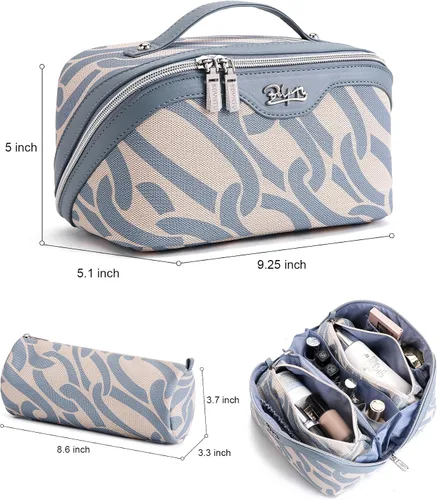 Miniatura 5 de BOYATU Bolsa de maquillaje de viaje para mujer: organizador de cosméticos y artículos de tocador de gran capacidad de 3 piezas - expande
