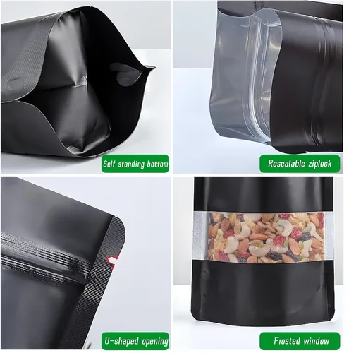 Miniatura 4 de 100 bolsas a prueba de olores, bolsas de Mylar negras resellables, bolsas Ziplock de 3.9 x 5.9 in Bolsas Mylar con ventana,Bolsas sellables de pie