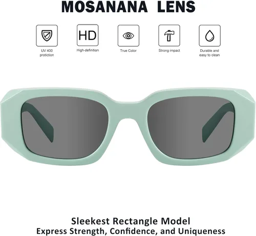 Miniatura 4 de mosanana Gafas de sol rectangulares de moda para mujeres y hombres
