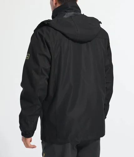 Miniatura 3 de MAGCOMSEN Mens Hooded Windproof Water Resistant Rain Jacket Windbreaker 5 Pockets for HikingFishingRuning