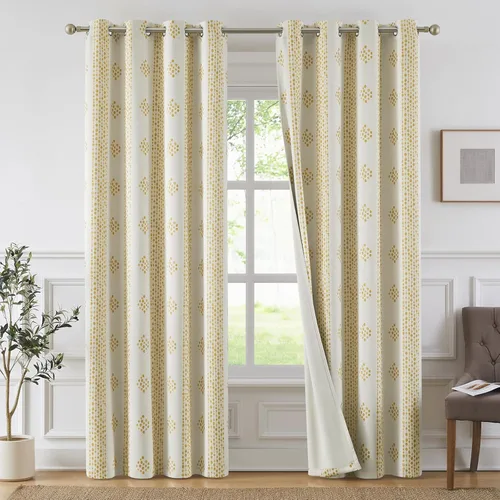 Miniatura 27 de Melodieux Cortinas bohemias 80% opacas de 63 pulgadas de largo para dormitorio, sala de estar, oscurecimiento de sala de estar, cortinas